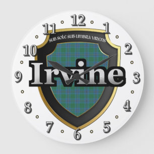 Clan Irvine Tartan Scottish Dream Clock Große Wanduhr