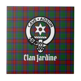 Clan Jardine Wappen Abzeichen und Tartan Fliese