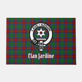 Clan Jardine Wappen Abzeichen und Tartan Fußmatte