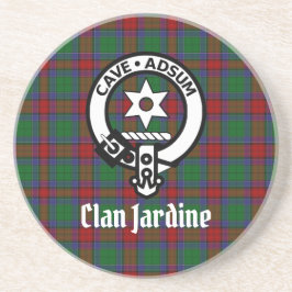 Clan Jardine Wappen Abzeichen und Tartan Getränkeuntersetzer