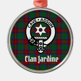 Clan Jardine Wappen Abzeichen und Tartan Ornament Aus Metall