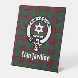 Clan Jardine Wappen Abzeichen und Tartan Sockelschild
