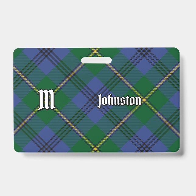 Clan Johnston Tartan Abzeichen Ausweis (Vorderseite)