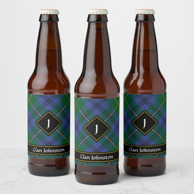 Clan Johnston Tartan Beer Bottle Label Bierflaschenetikett (Flaschen)