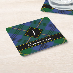 Clan Johnston Tartan Carré Dessous de verre papier