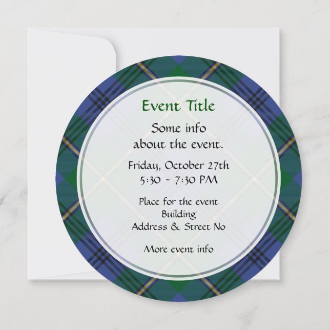 Clan Johnston Tartan Einladung (Rückseite)
