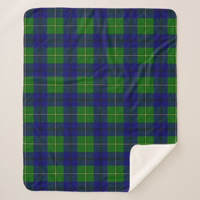 Clan Johnston Tartan Kariert Sherpadecke (Vorderseite)