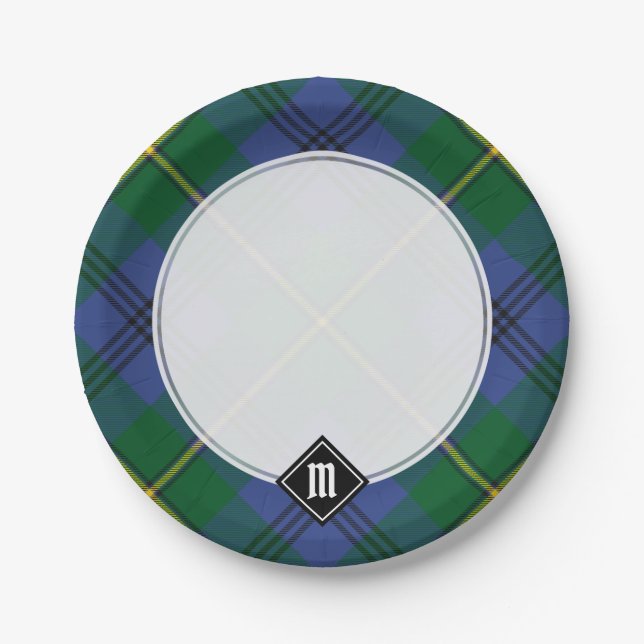 Clan Johnston Tartan Paper Tellers Pappteller (Vorderseite)