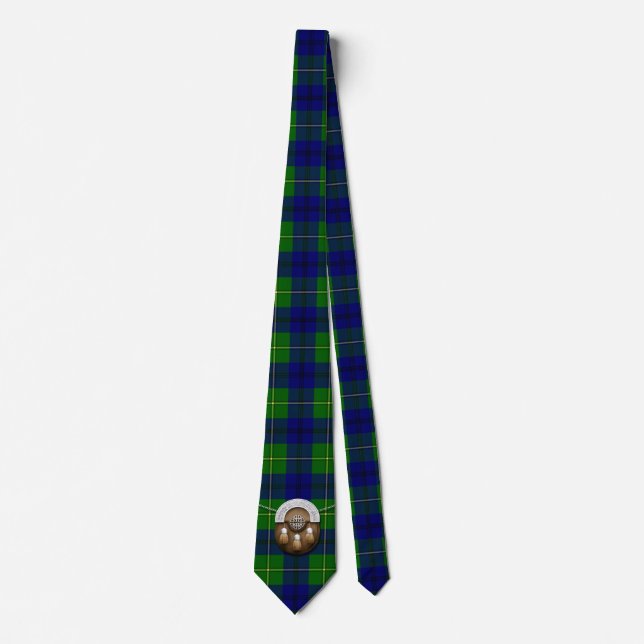 Clan-Johnston Tartan und Sporran Krawatte (Vorderseite)