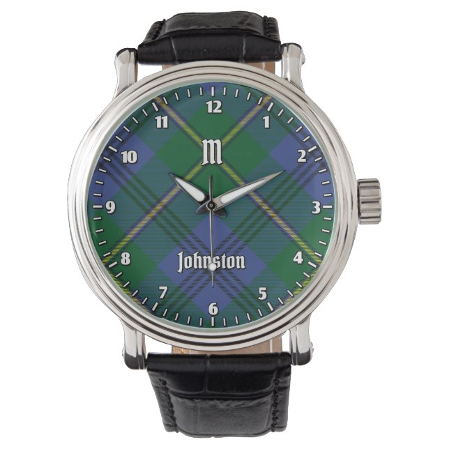 Clan Johnston Tartan Watch Armbanduhr (Vorderseite)