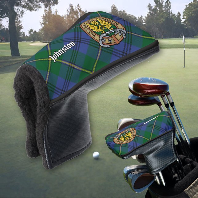Clan Johnston Wappen über Tartan Golf Headcover (Von Creator hochgeladen)