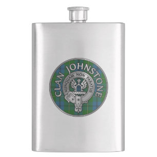Clan Johnstone Wappen & Tartan Flachmann