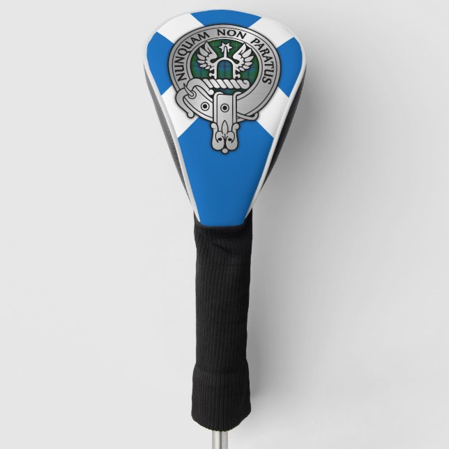 Clan Johnstone Wappen & Tartan Golf Headcover (Vorderseite)