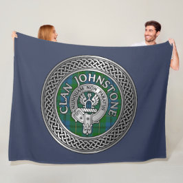 Clan Johnstone Wappen & Tartan Knot Fleecedecke