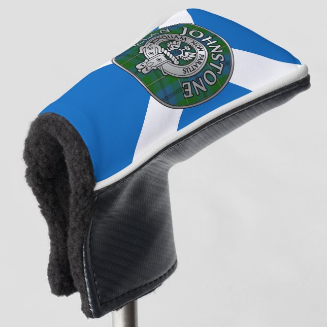 Clan Johnstone Wappen & Tartan Knot Golf Headcover (3/4 Vorderseite)