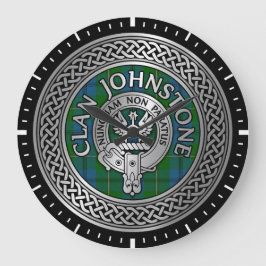 Clan Johnstone Wappen & Tartan Knot Große Wanduhr