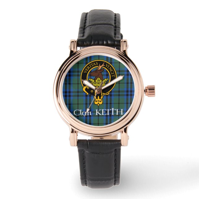 Clan Keith Crest & Ancienne montre Tartan (Recto)