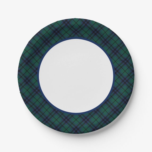 Clan Keith Modern Tartan Border Pappteller (Vorderseite)