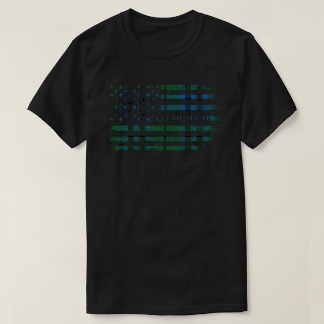 Clan Keith Scottish tartan, US-Flaggenkilometer, S T-Shirt (Design vorne)