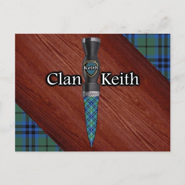 Clan Keith Tartan Sgian Dubh Blade Postkarte (Vorderseite)