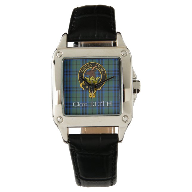 Clan Keith Wappen & Ancient Tartan Uhr (Vorderseite)
