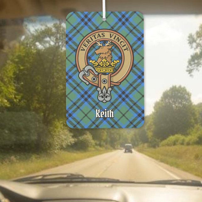 Clan Keith Wappen über Tartan Autolufterfrischer (Von Creator hochgeladen)