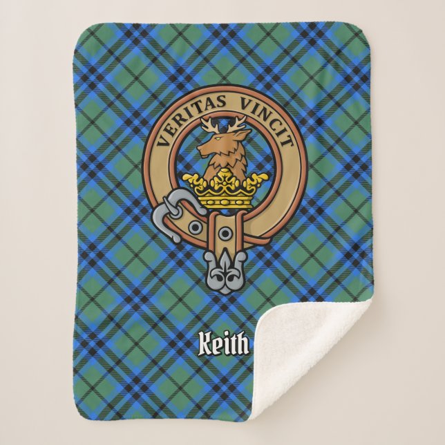 Clan Keith Wappen über Tartan Sherpadecke (Vorderseite)