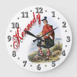 Clan Kennedy Scottish Dream Clock Große Wanduhr