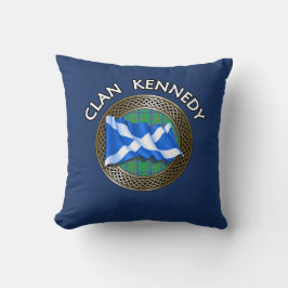 Clan Kennedy Tartan Knot & Flag Kissen