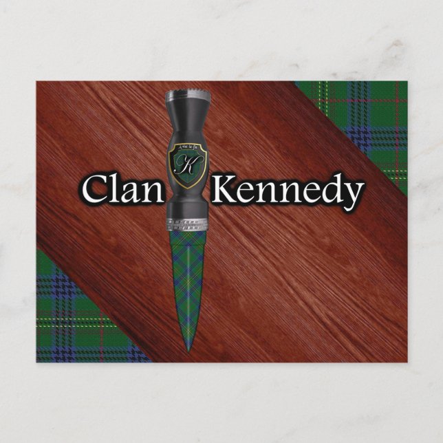 Clan Kennedy Tartan Sgian Dubh Blade Postkarte (Vorderseite)