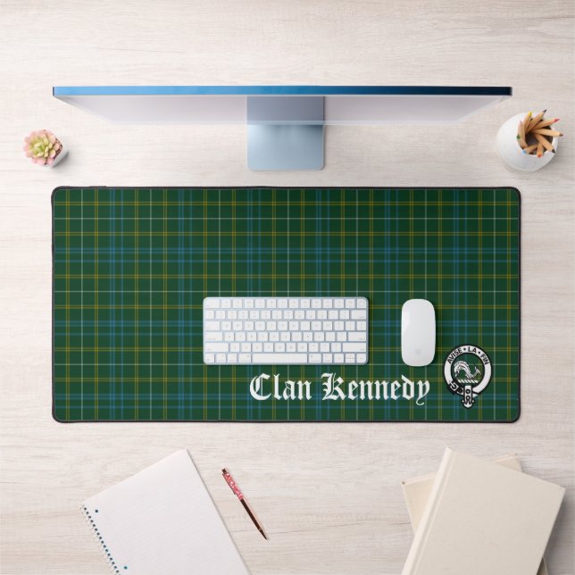 Clan Kennedy Wappen Abzeichen & Tartan Schreibtischunterlage (Büro 1)