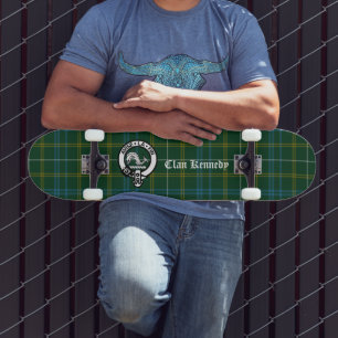 Clan Kennedy Wappen Abzeichen & Tartan Skateboard