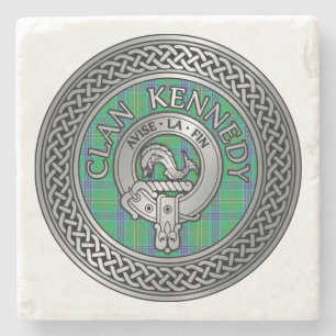 Clan Kennedy Wappen & Tartan Knot Steinuntersetzer
