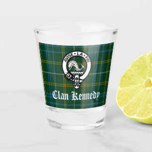 Clan Kennedy Wappen Tartan Schnapsglas