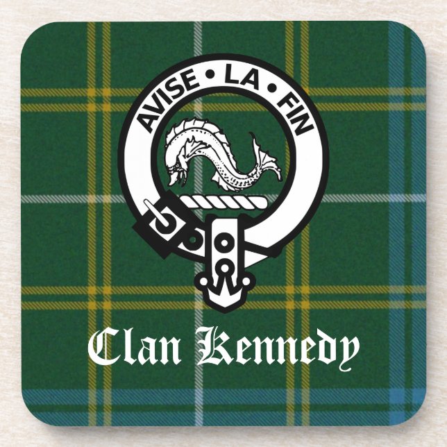 Clan Kennedy Wappen Tartan Untersetzer (Vorderseite)