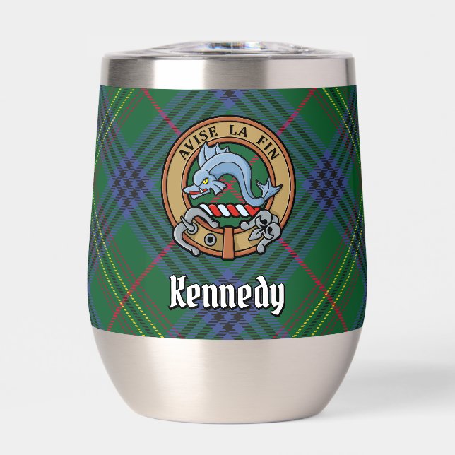 Clan Kennedy Wappen über Tartan (Vorderseite)