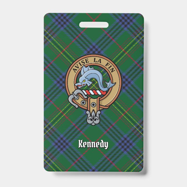 Clan Kennedy Wappen über Tartan Ausweis (Vorderseite)