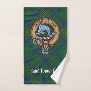 Clan Kennedy Wappen über Tartan Badhandtuch Set