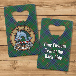 Clan Kennedy Wappen über Tartan Geldbeutel Flaschenöffner