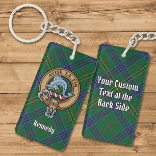 Clan Kennedy Wappen über Tartan Schlüsselanhänger