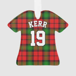Clan Kerr Red und Green Tartan Christmas Jersey Ornament