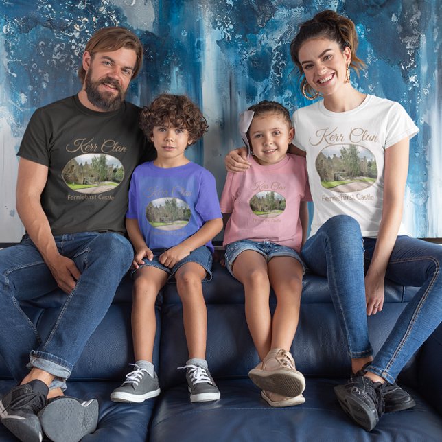 Clan Kerr Scotland Castle Photo Famille T-Shirt (Créateur téléchargé)