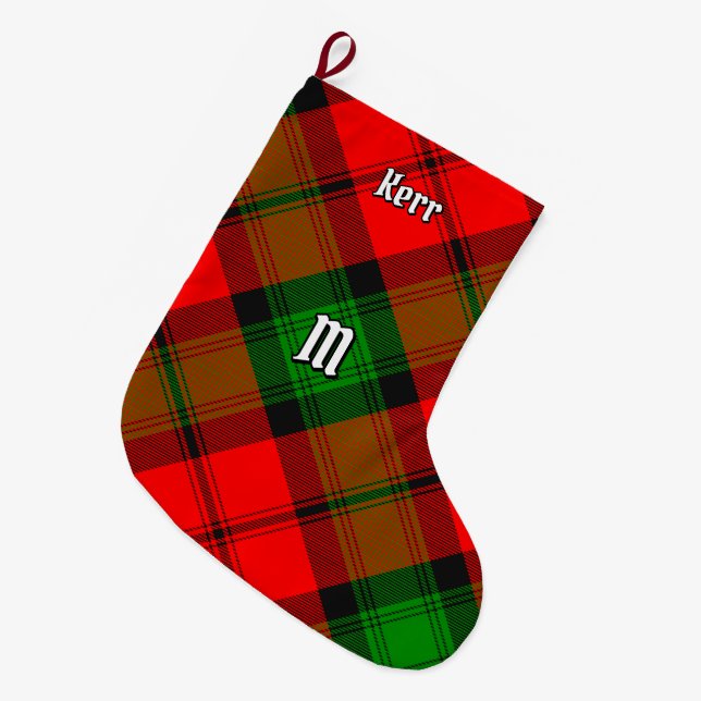 Clan Kerr Tartan Großer Weihnachtsstrumpf (Vorderansicht (hängend))