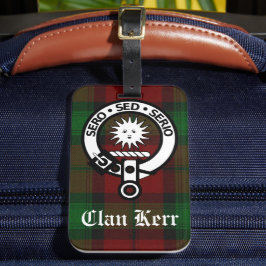 Clan Kerr Tartan und Wappen Abzeichen Gepäckanhänger