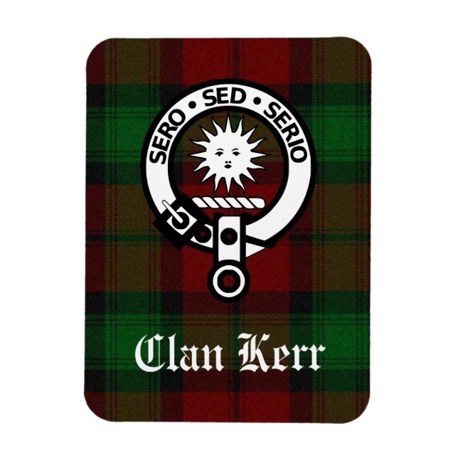 Clan Kerr Tartan und Wappen Abzeichen Magnet (Vertikal)