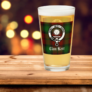 Clan Kerr Wappen Abzeichen & Tartan Glas