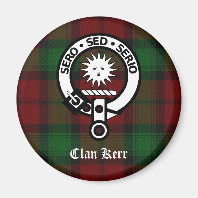 Clan Kerr Wappen Abzeichen Tartan Magnet (Vorne)