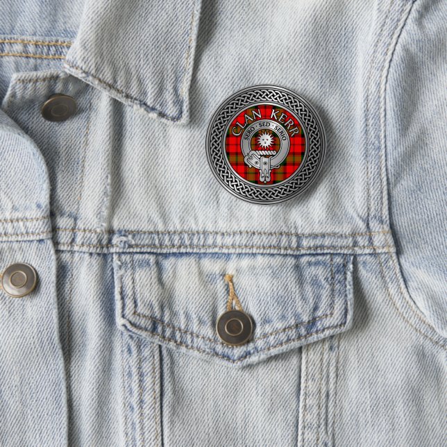 Clan Kerr Wappen & Tartan Knot Button (Beispiel)
