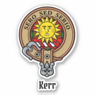 Clan Kerr Wappen über Tartan Aufkleber