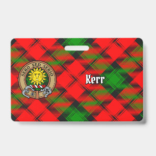 Clan Kerr Wappen über Tartan Ausweis